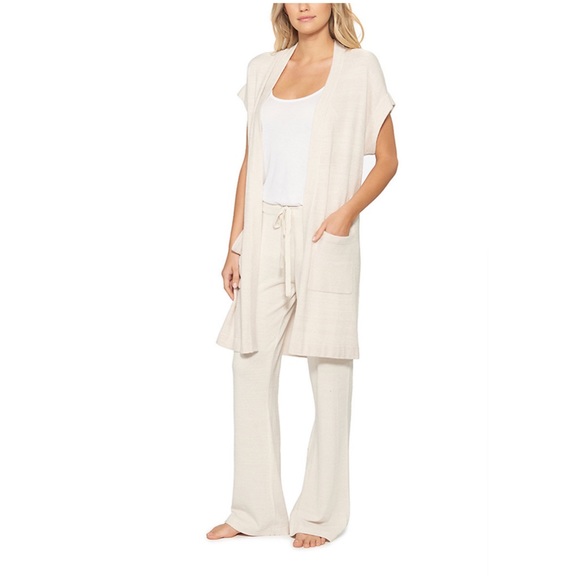 Barefoot Dreams Sweaters - NWT Barefoot Dreams CozyChic Ultra Lite Sleeveless Long Cardigan White Size XS
